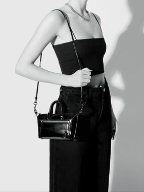 Rebecca Minkoff Black Patent Leather Mini Satchel Crossbody Bag NWT